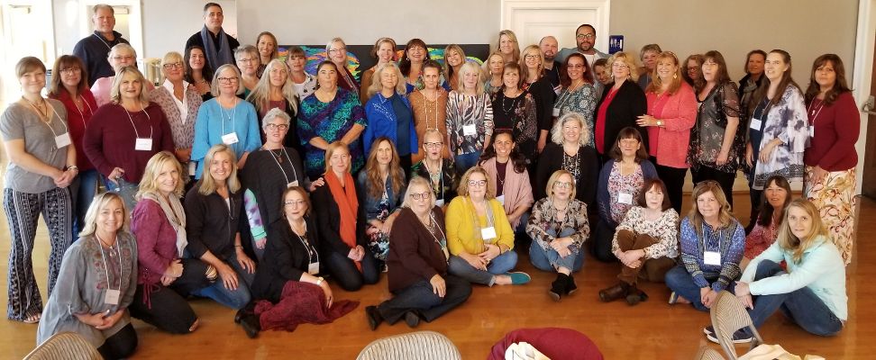 Catriona MacGregor with group at conscious leadership retreat